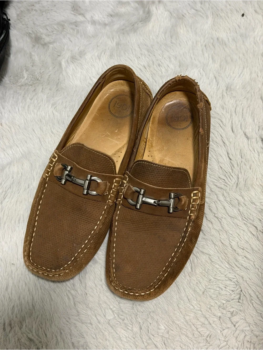 1901 Men's Brown Suede Bit Loafers